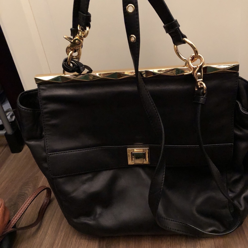 Black leather badgley miscka bag